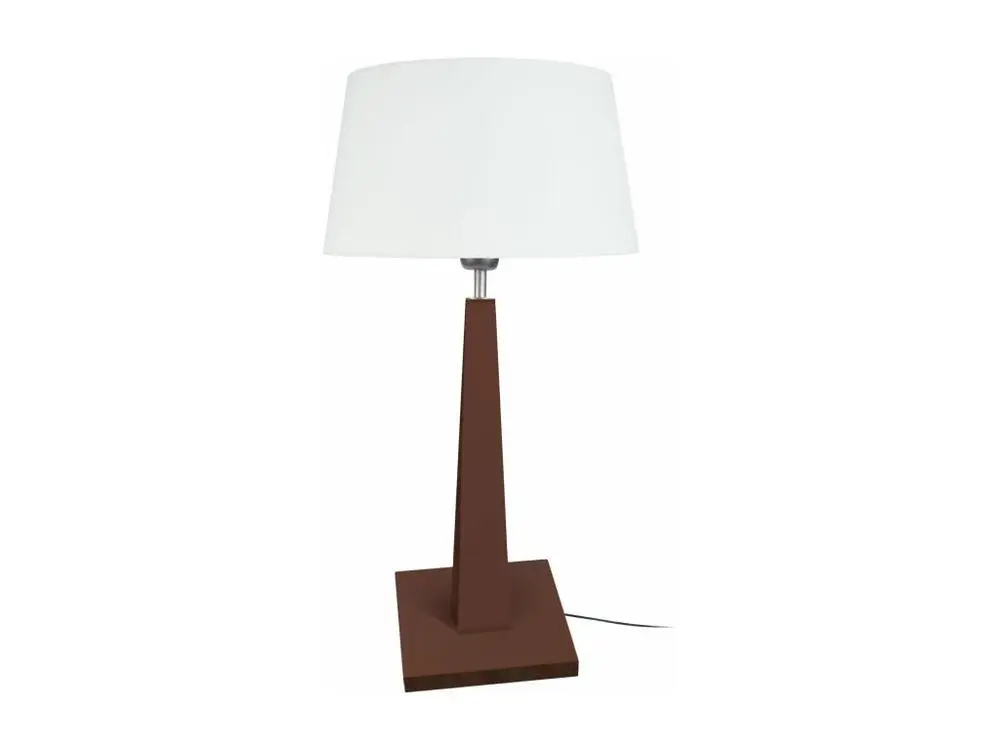 Bureau pour ordinateur THOR - Lampe poser droit bois wangué et blanc