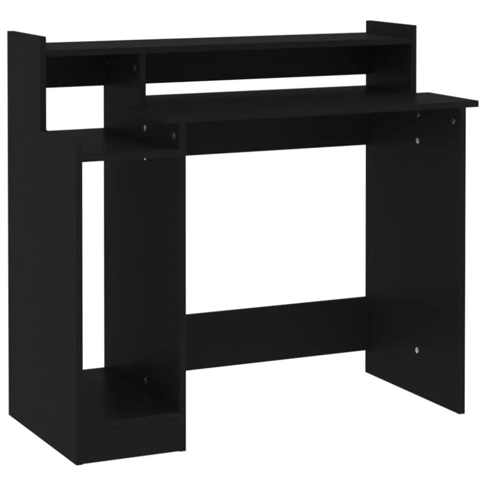 Bureau Professionnel Bureau table poste de travail meuble d'ordinateur informatique étude avec lumières LED 97 x 45 x 90 c...