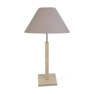 Bureau Professionnel HOD B - Lampe poser colonne bois naturel et taupe