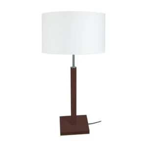 Bureau réglable en hauteur HOD - Lampe poser droit bois wangué et blanc