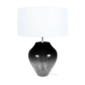 Bureau réglable en hauteur VASE - Lampe poser vase verre fumé et blanc