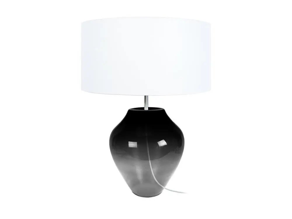 Bureau réglable en hauteur VASE - Lampe poser vase verre fumé et blanc
