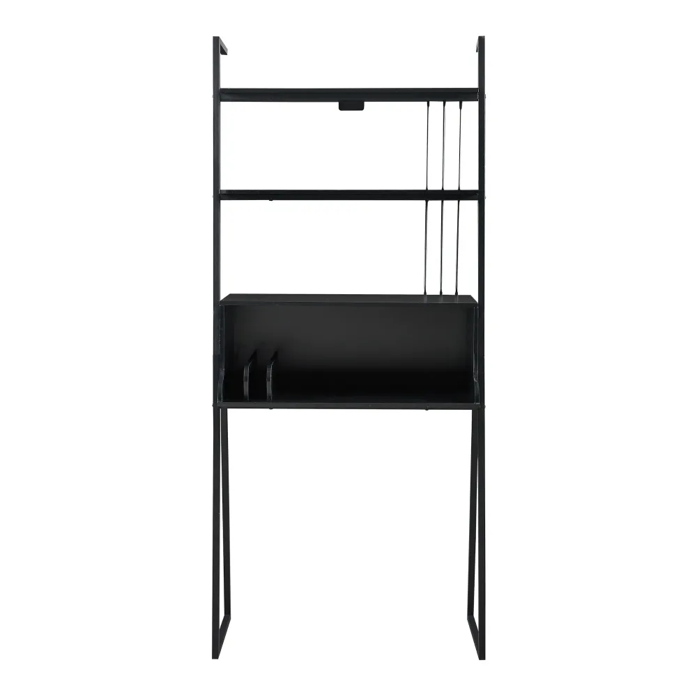 Bureau table poste de travail acier 184 x 80 x 40 cm noir 03_0009067 Couleur Noyer
