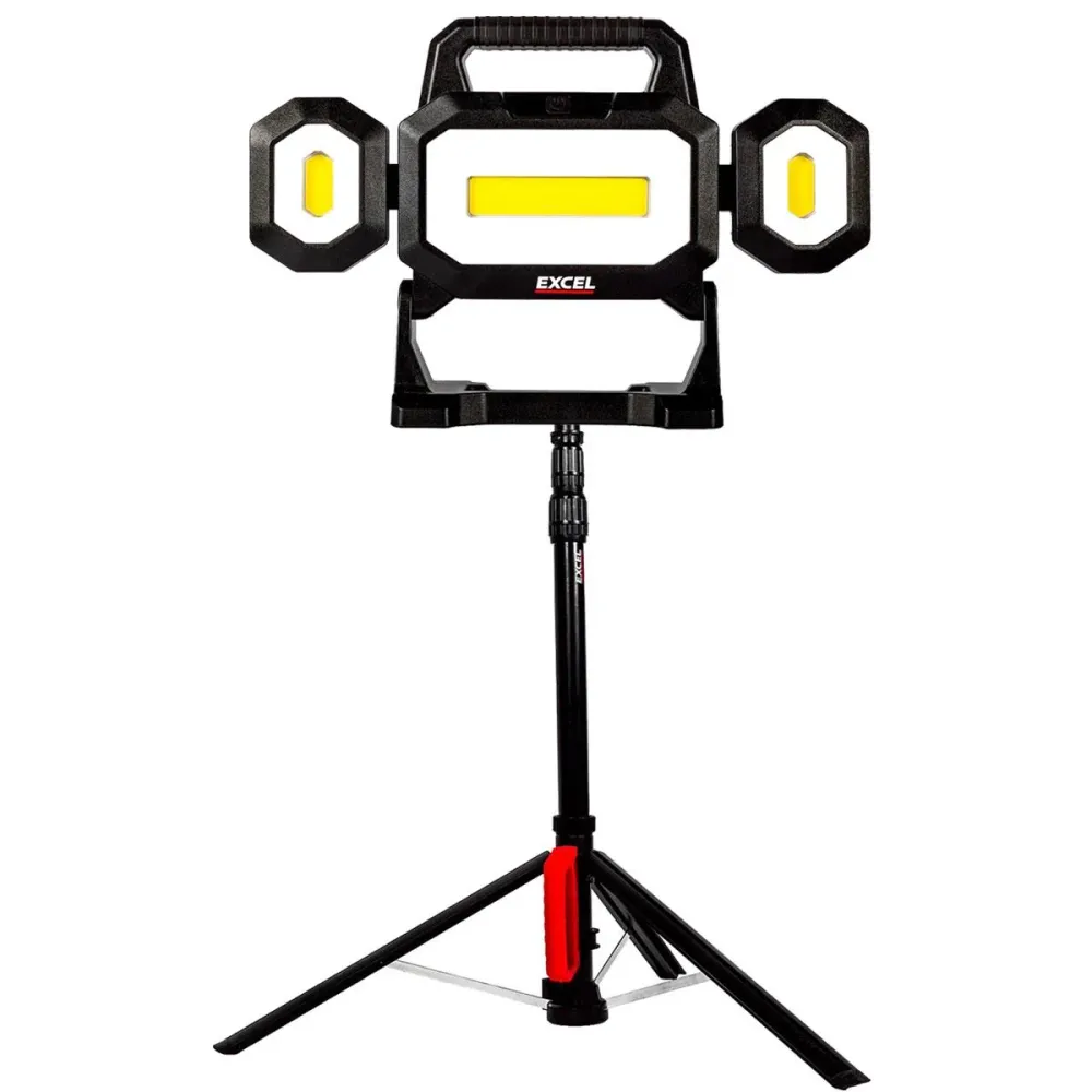 Excel 18V LED Work Light 5000 Lumens Standard Tripod Stand 1.8m Assemblé et prêt à l'emploi