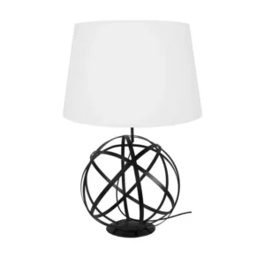 GLOBE JUNON - Lampe poser globe métal noir et blanc | Assemblage Facile et Rapide