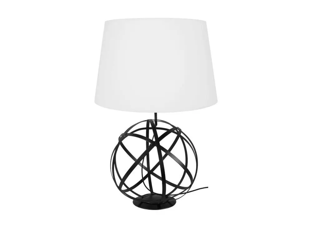 GLOBE JUNON - Lampe poser globe métal noir et blanc | Assemblage Facile et Rapide