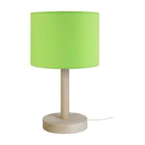 KATITA - Lampe de chevet droit bois naturel et vert avec garantie 5 ans