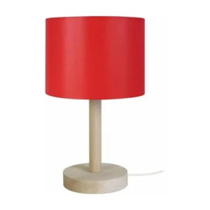 KATITA - Lampe de chevet droit bois naturel et rouge Dimensions 160x80 cm
