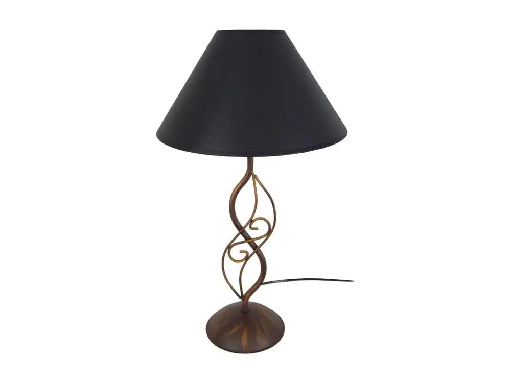 Lampe de chevet métal noir 48 cm. en Mélaminé résistant