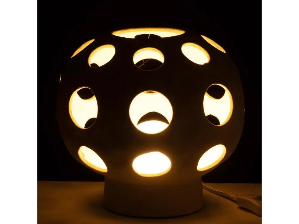 Lampe globe en pierre crème 23 cm