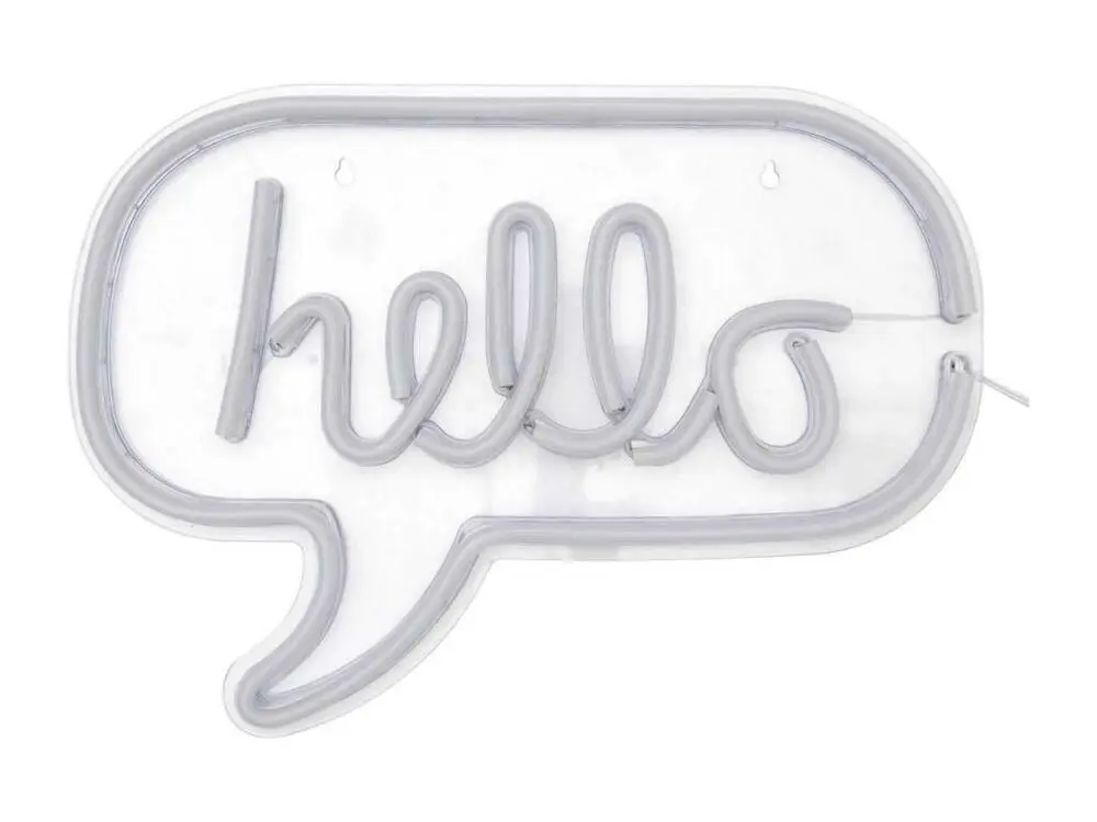 Lampe LED effet néon Hello pour espace ouvert