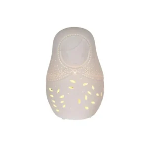 Lampe à poser blanche Poupée Russe avec tablette coulissante pour clavier