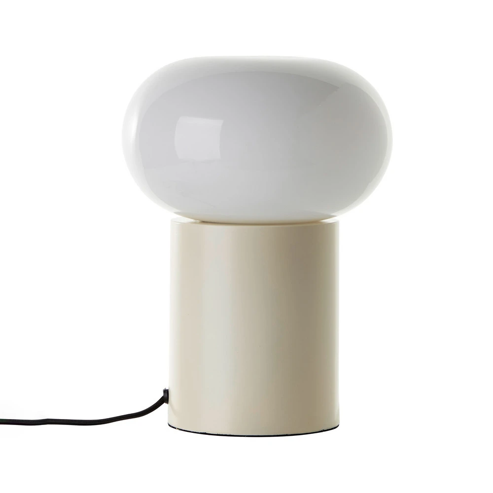Lampe à poser Daeny, verre, écru