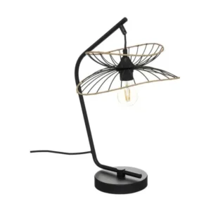Lampe à poser en Métal Noir H 50 cm avec tablette coulissante pour clavier