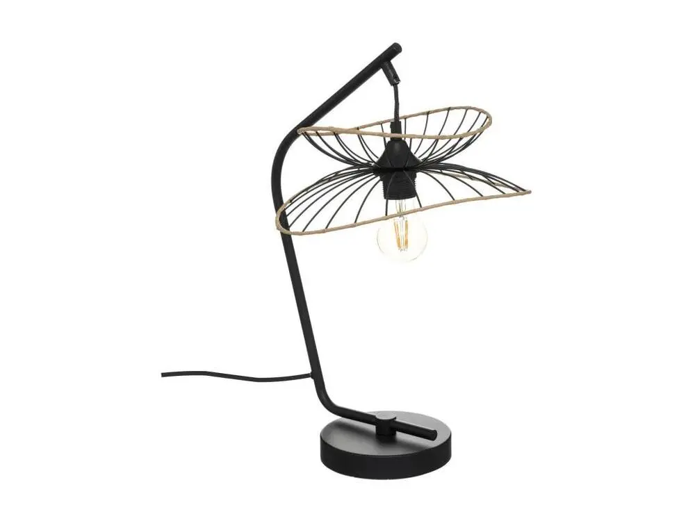 Lampe à poser en Métal Noir H 50 cm avec tablette coulissante pour clavier