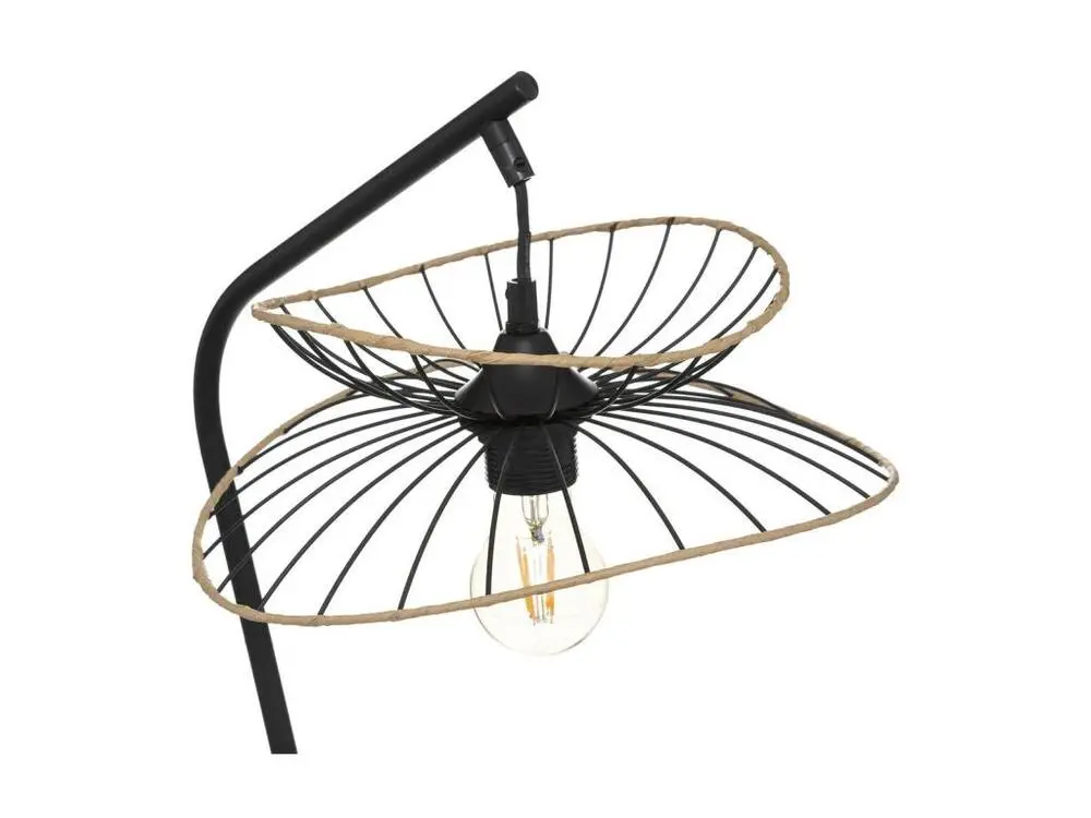 Lampe à poser en Métal Noir H 50 cm avec tablette coulissante pour clavier