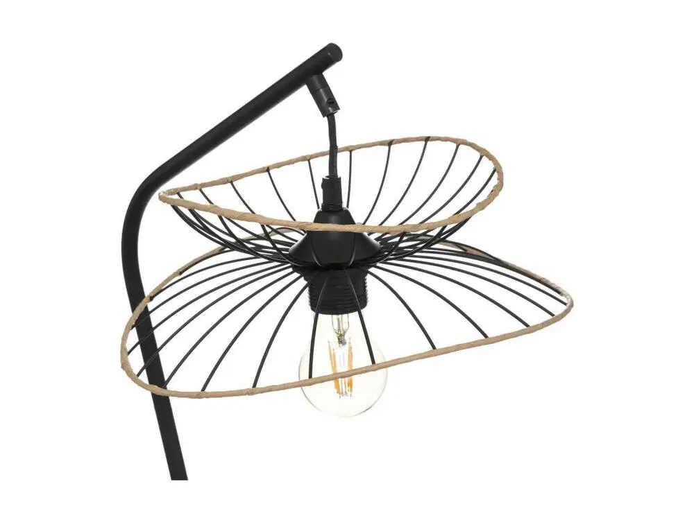 Lampe à poser en Métal Noir H 50 cm avec tablette coulissante pour clavier