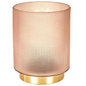 Lampe Poser Verre Embosse Rose M8 Hauteur 65-125 cm