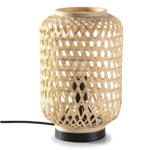 Lampe à poser Yuna en bambou, diamètre 22,5 cm