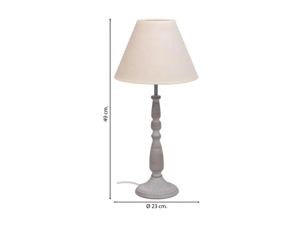 Lampe de table en métal gris 23x23x49h