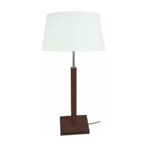 Plan de Travail Ergonomique HOD - Lampe poser droit bois wangué et blanc