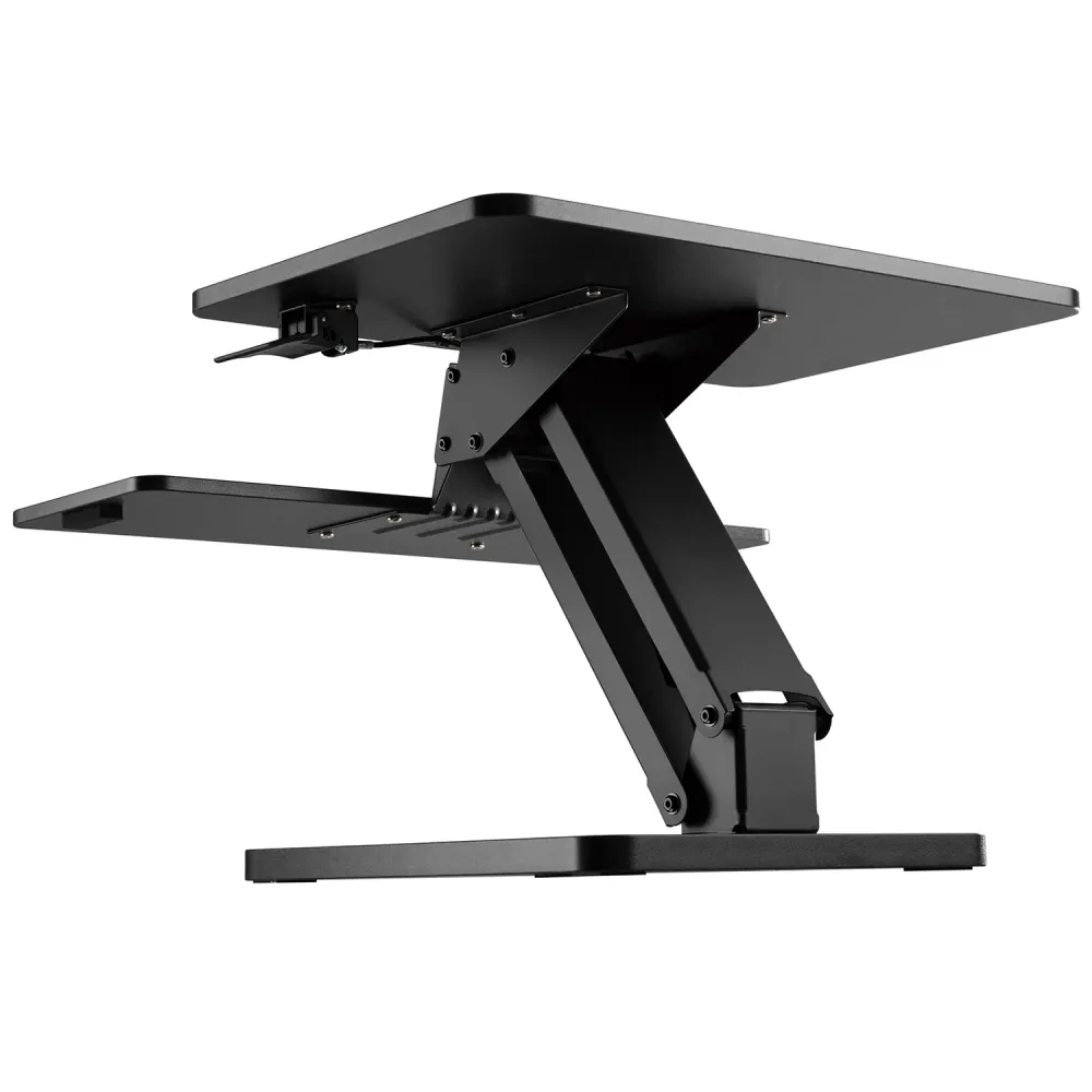 Poste de travail assis-debout Fixation de bureau pour clavier et moniteur ou ordinateur léger et mobile Maclean MC-882