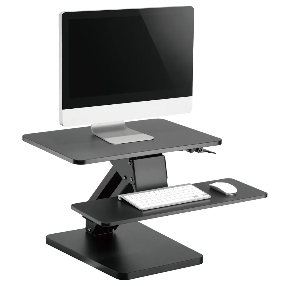 Poste de travail assis-debout Fixation de bureau pour clavier et moniteur ou ordinateur léger et mobile Maclean MC-882