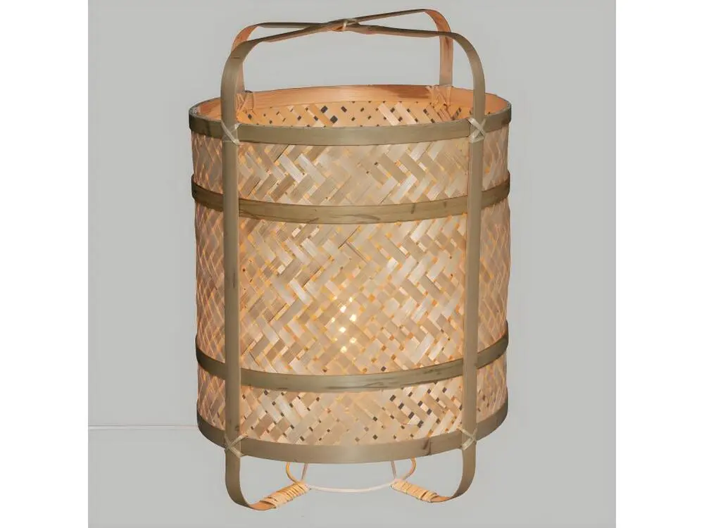 Poste de travail assis-debout Lampe à poser en Bambou naturel D. 30 x H. 42 cm