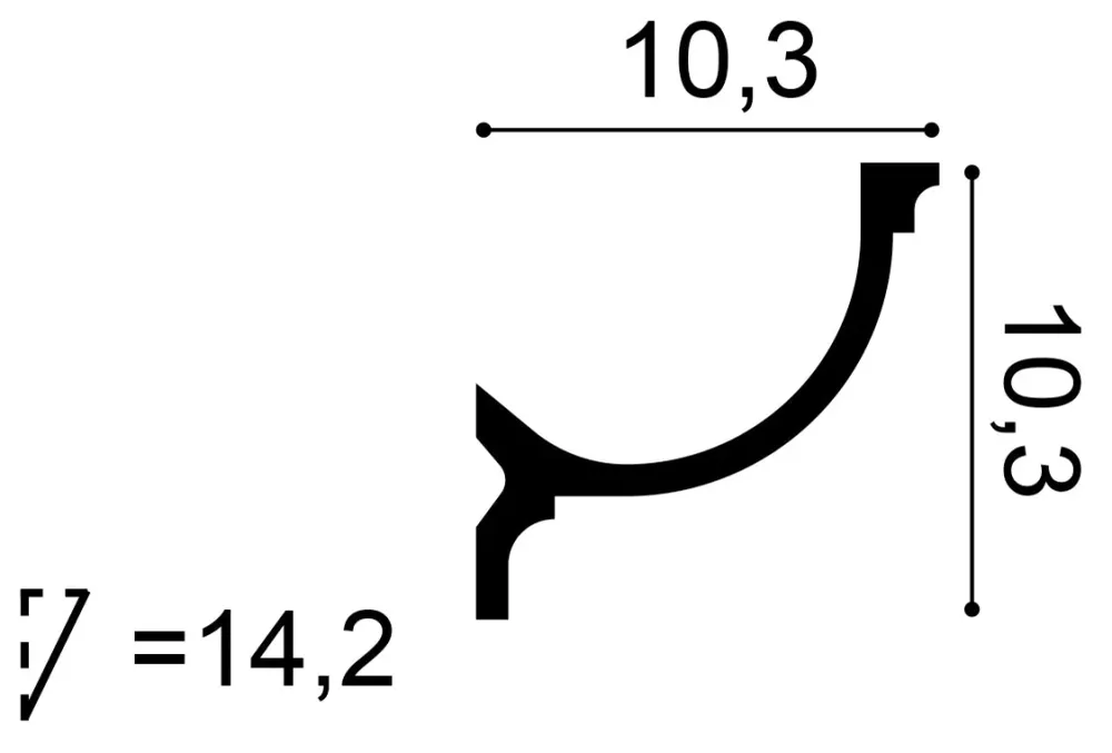 Stuckleiste C902 weiß | 103 x 103 x 2000 mm avec garantie 5 ans