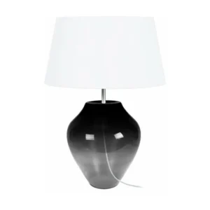 VASE - Lampe poser vase verre fumé et blanc Surface anti-reflets