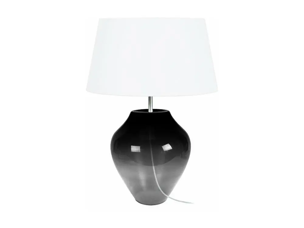 VASE - Lampe poser vase verre fumé et blanc Surface anti-reflets