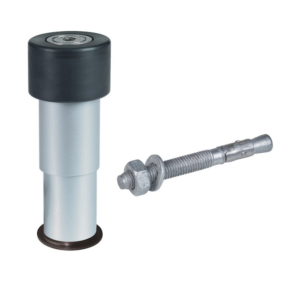 Butée de porte réglable - 80 mm - LOCINOX avec revêtement anti-rayures