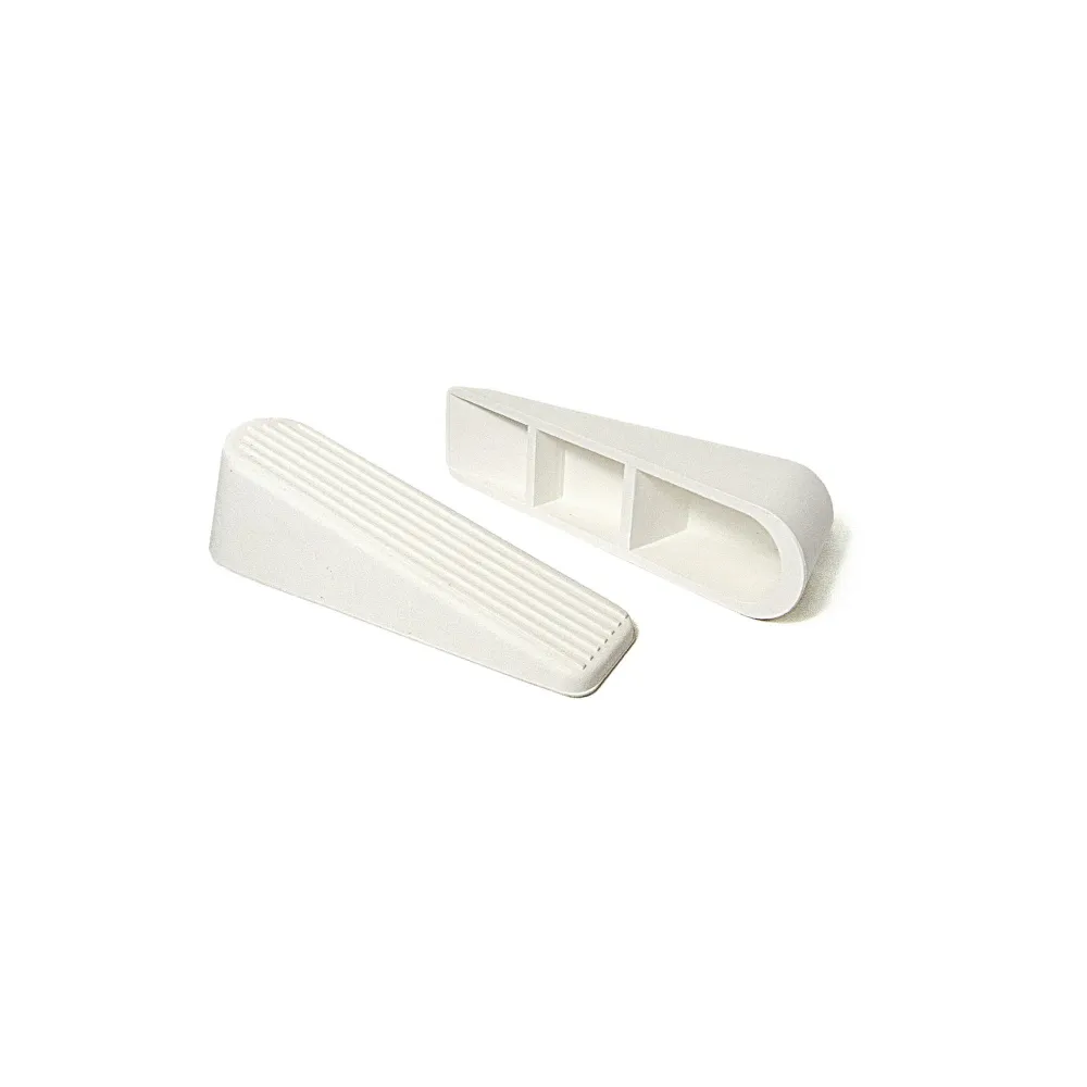 Butoir de porte à angle en caoutchouc de 4-3/16'' x 1-3/16'', 2 unités crème