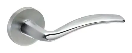 Ensemble laiton sur rosace Moelleux Finition chromé / chromé satiné (Lot de 4)