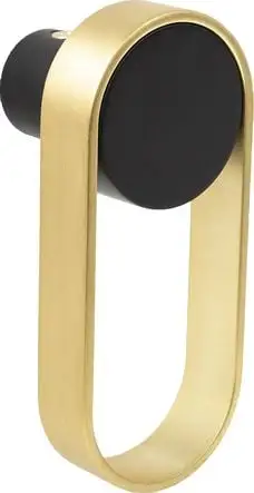 Patère Orbit Noir mat / doré brossé - Conforme aux Normes de Sécurité