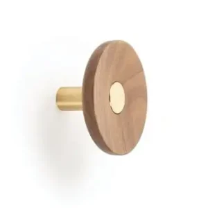 Patère Zoot Doré brossé / noyer avec système de clipsage