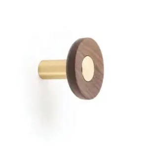 Patère Zoot Doré brossé / noyer avec système de clipsage