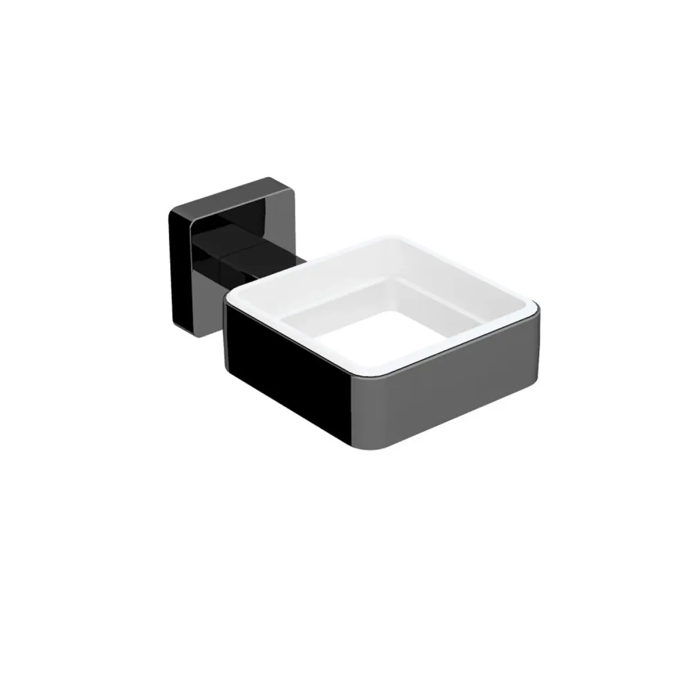 Équipement de Bureau Ergonomique Ghiera porte-accessoires à fixer au mur collection Dado de Lineabeta - métal noir mat