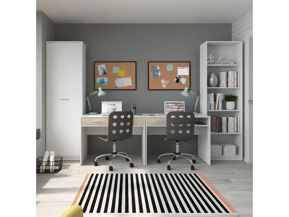 Armoire colonne 1 porte Ewen Blanc