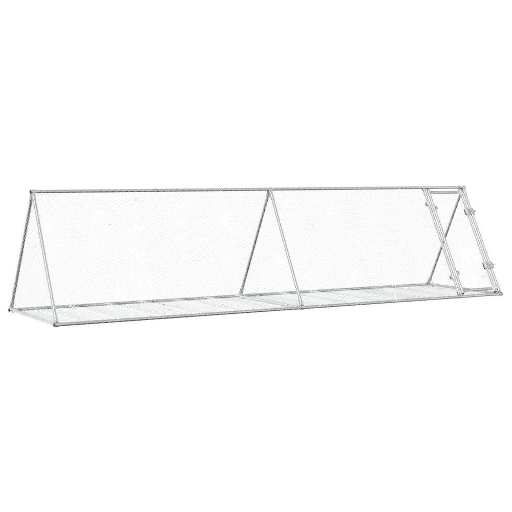 Cage à lapin argenté 400 x 105 x 91 cm acier galvanisé Argent 02_0041697