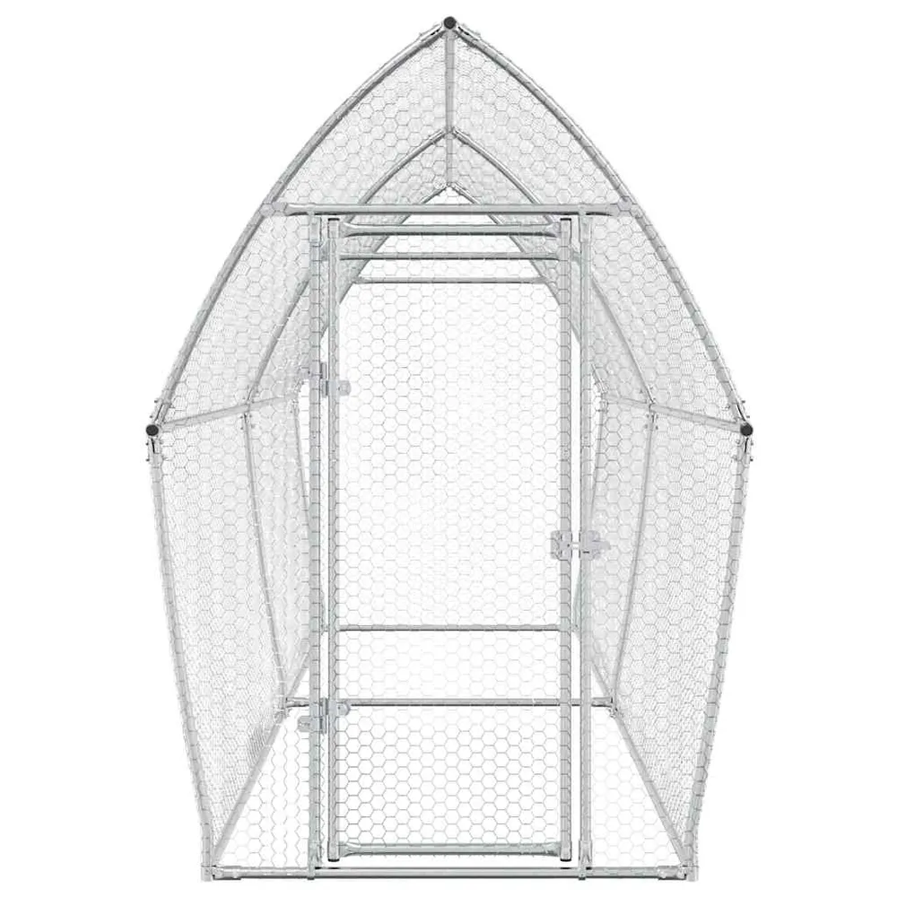 Cage pour poules argenté 400 x 105 x 182 cm acier galvanisé Argent 02_0041670
