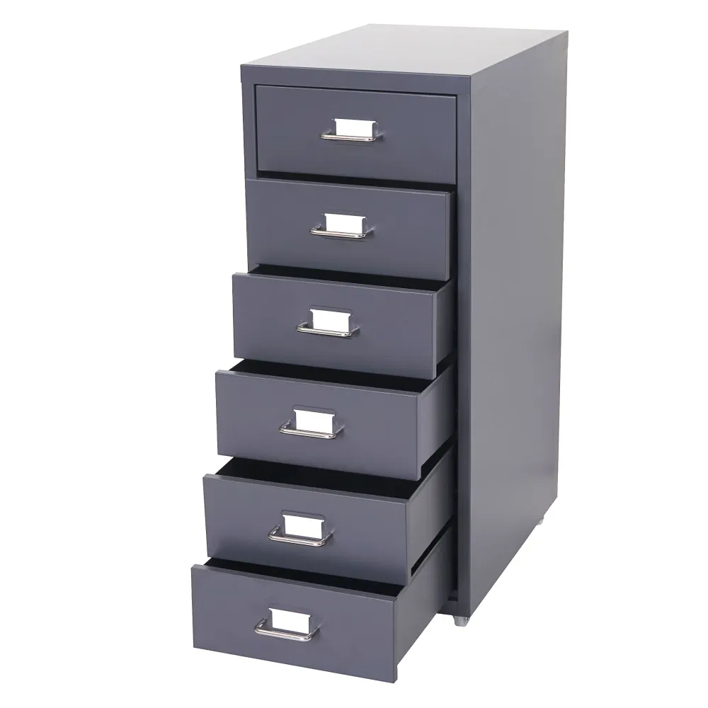 Caisson à tiroirs en acier 69x28x41cm 6 tiroirs gris profond 04_0004354