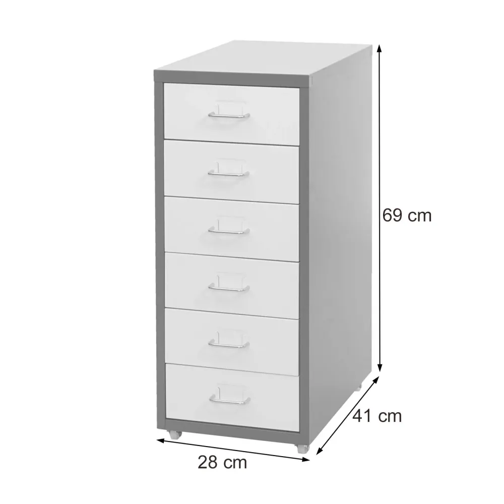 Caisson à tiroirs en acier 69x28x41cm 6 tiroirs gris profond 04_0004354