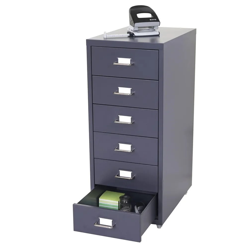 Caisson à tiroirs en acier 69x28x41cm 6 tiroirs gris profond 04_0004354