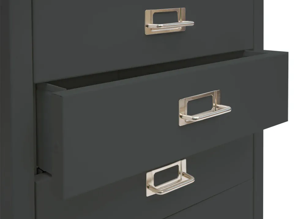 Caisson à tiroirs meuble de bureau 75 x 40 x 41 cm 6 tiroirs en acier gris ténébreux 04_0008273