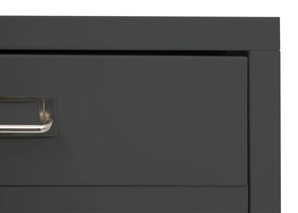 Caisson à tiroirs meuble de bureau 75 x 40 x 41 cm 6 tiroirs en acier gris ténébreux 04_0008273