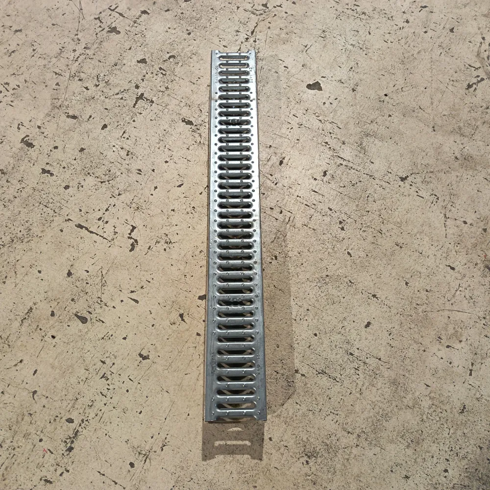 Caniveau acier galvanisé - 1000 x 95 x 130 mm (corps résine)
