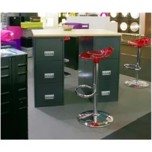 Colonne de rangement en acier 3 grands tiroirs Anthracite