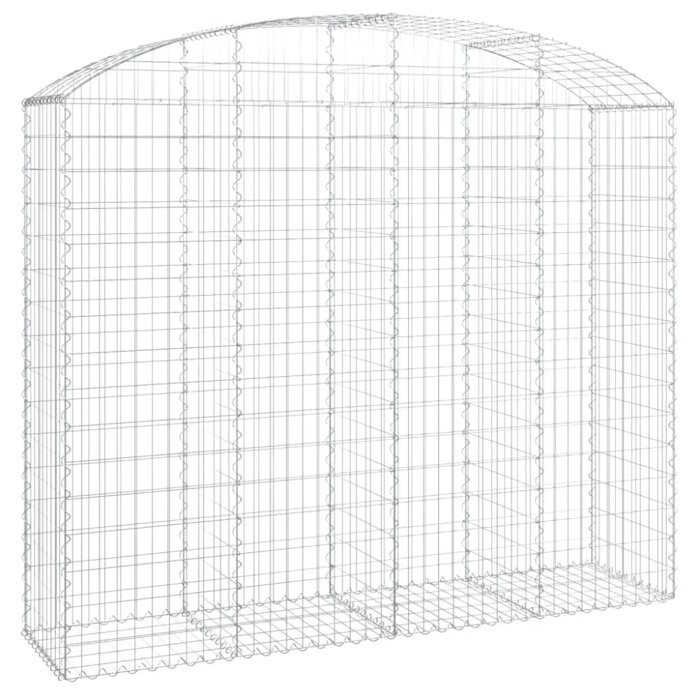 Panier de gabions clôture cage mur de soutènement arqué 200 x 50 x 160/180 cm fer galvanisé Argent 02_0040029