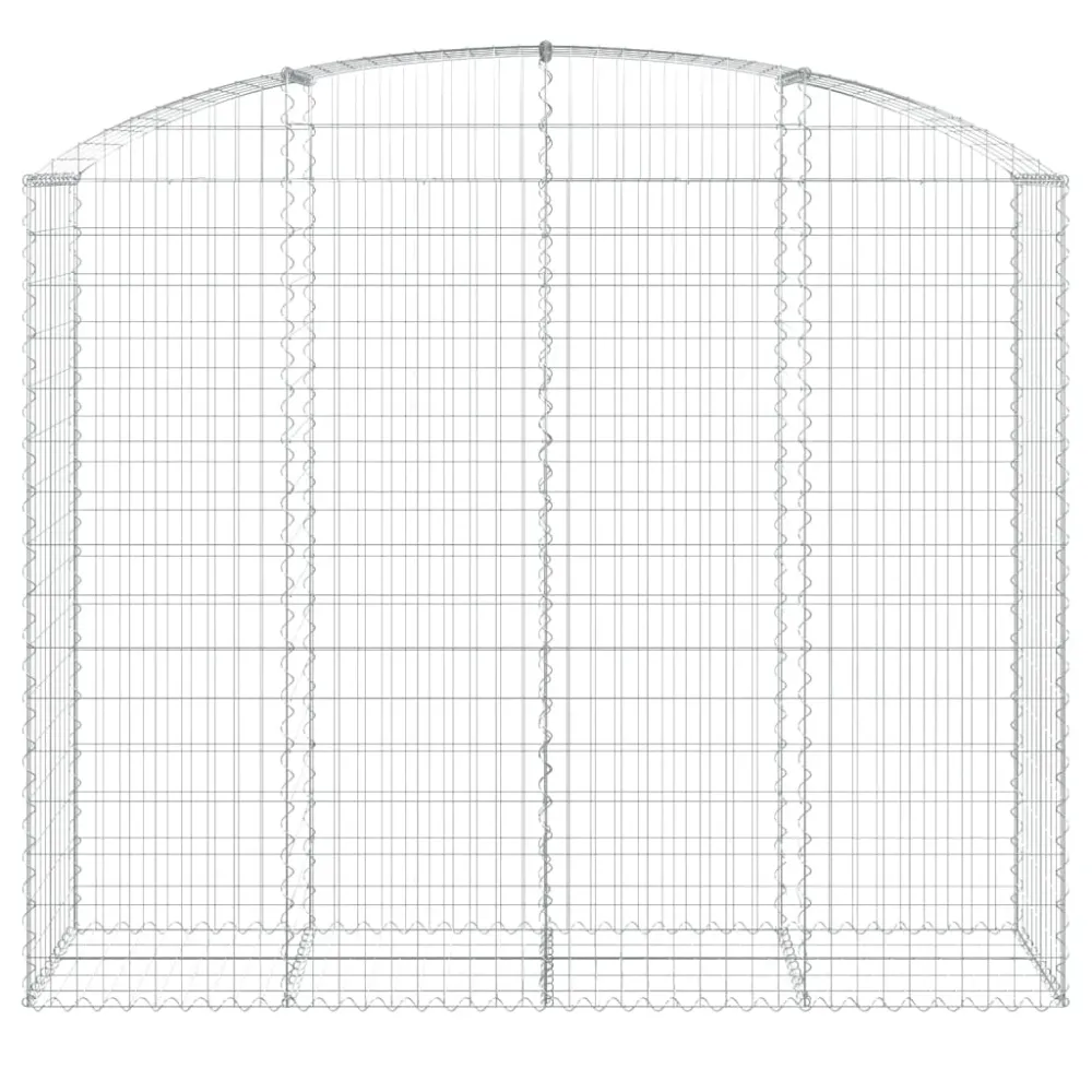 Panier de gabions clôture cage mur de soutènement arqué 200 x 50 x 160/180 cm fer galvanisé Argent 02_0040029